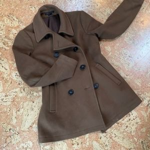 Theory Wool bronze green peacoat